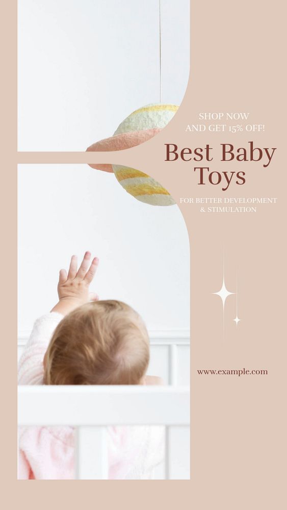 Baby toys Instagram story template, editable design