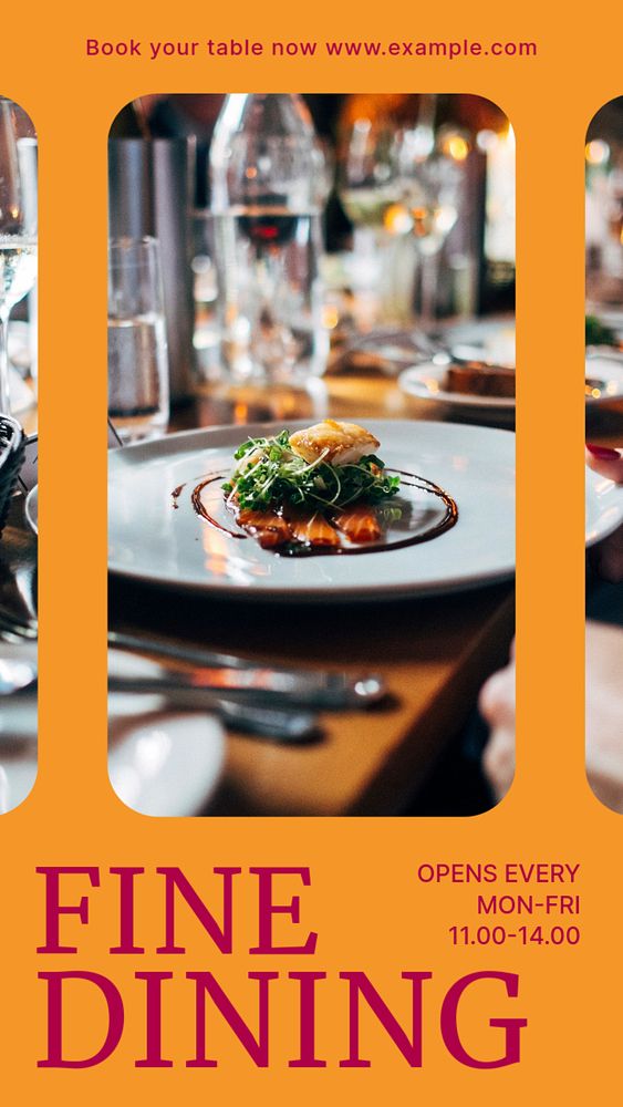 Fine dining restaurant  Instagram story template, editable design for social media