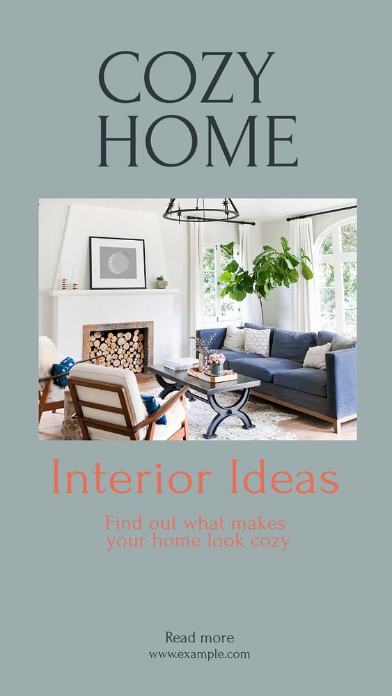 Interior ideas Instagram story template, editable design