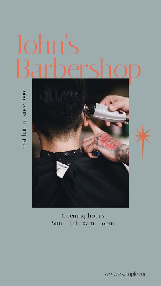 Barber shop Instagram story template, editable design