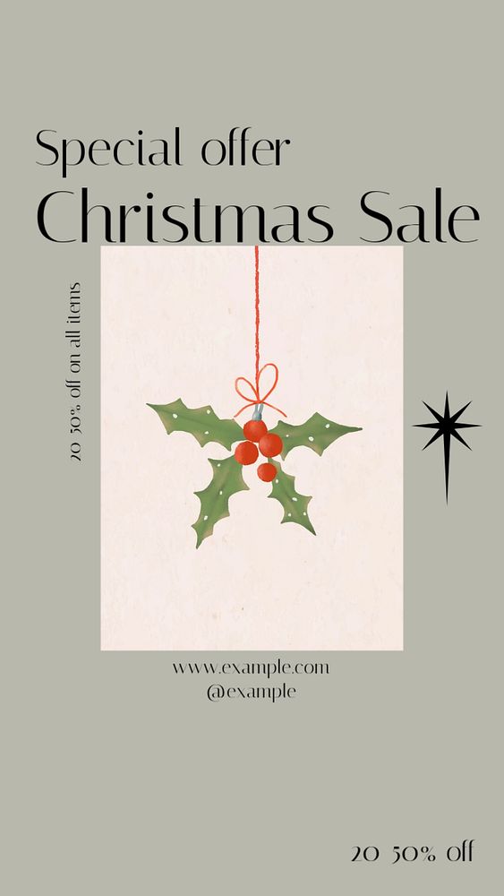 Christmas sale Instagram story template, editable design