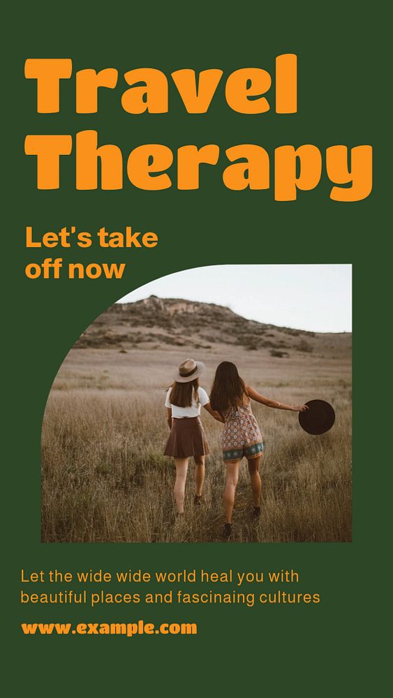 Travel therapy  Instagram story template, editable design for social media