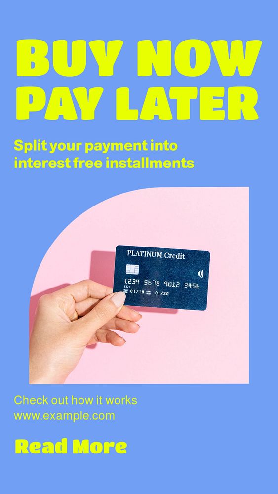 Buy now pay later  Instagram story template, editable design for social media