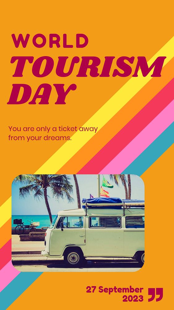 World tourism day  Instagram story template, editable design for social media