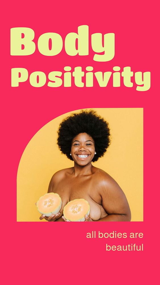 Body positivity  Instagram story template, editable design for social media