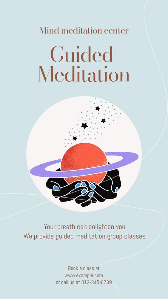 Guided meditation Instagram story template, editable design