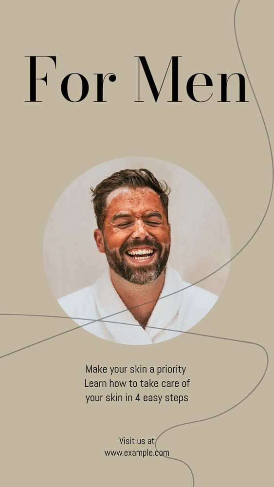 Men's skincare Instagram story template, editable design