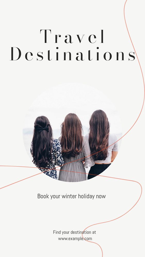 Travel destinations Instagram story template, editable design