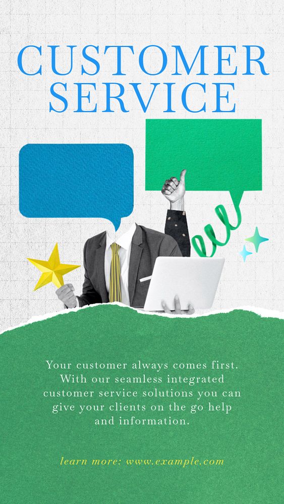 Customer service  instagram story template, customizable social media story design 