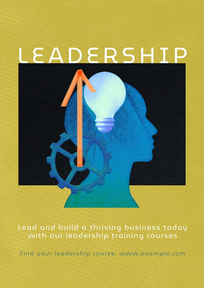 Leadership business course editable poster template 