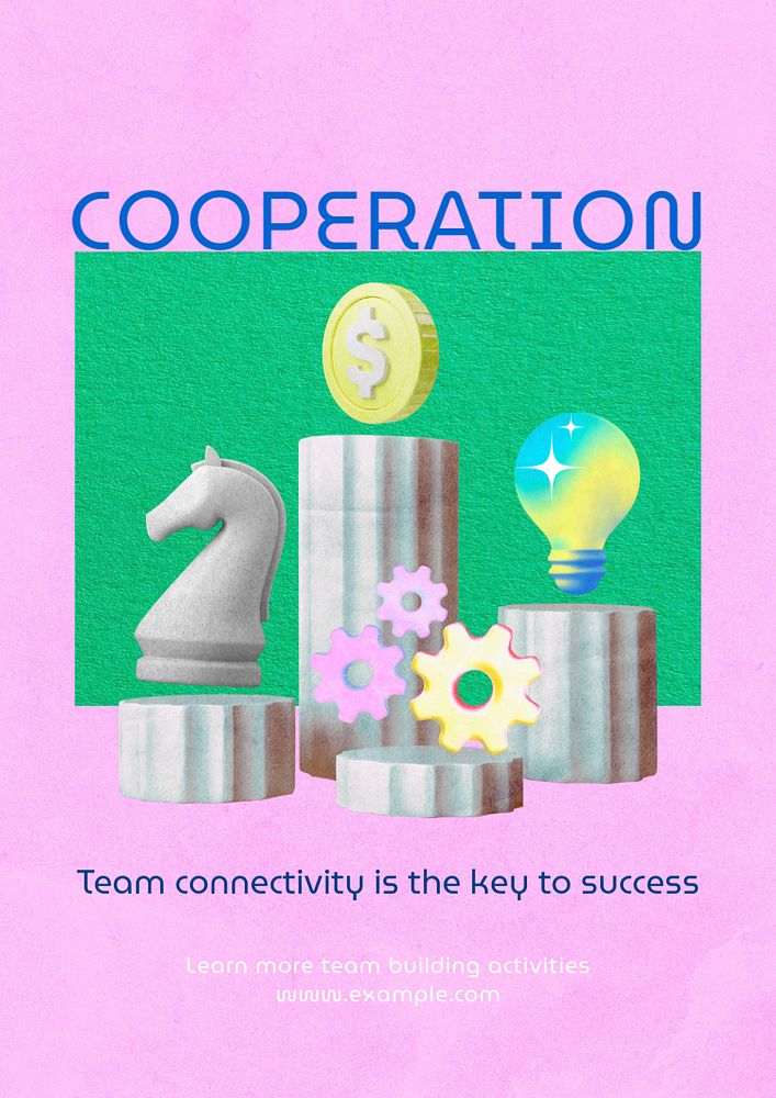 Team collaboration  editable poster template 