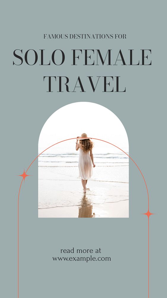 Female travel Instagram story template, editable design