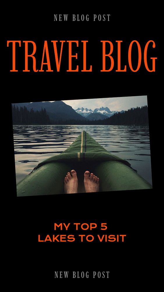 Travel blog  Instagram story template, editable design for social media