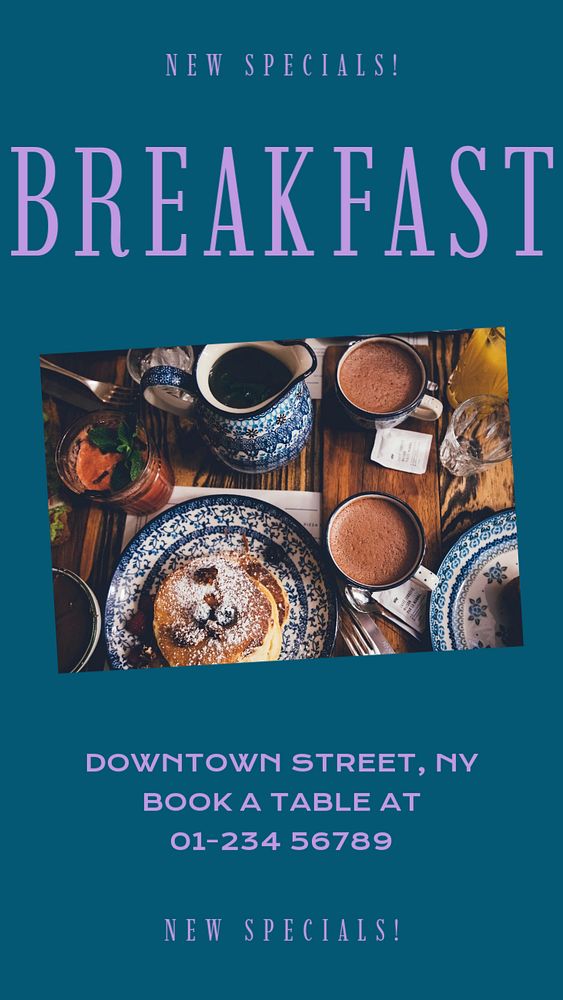 Breakfast deals  Instagram story template, editable design for social media