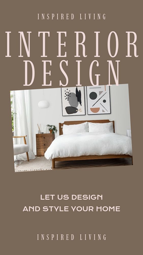 Interior decor inspiration  Instagram story template, editable design for social media