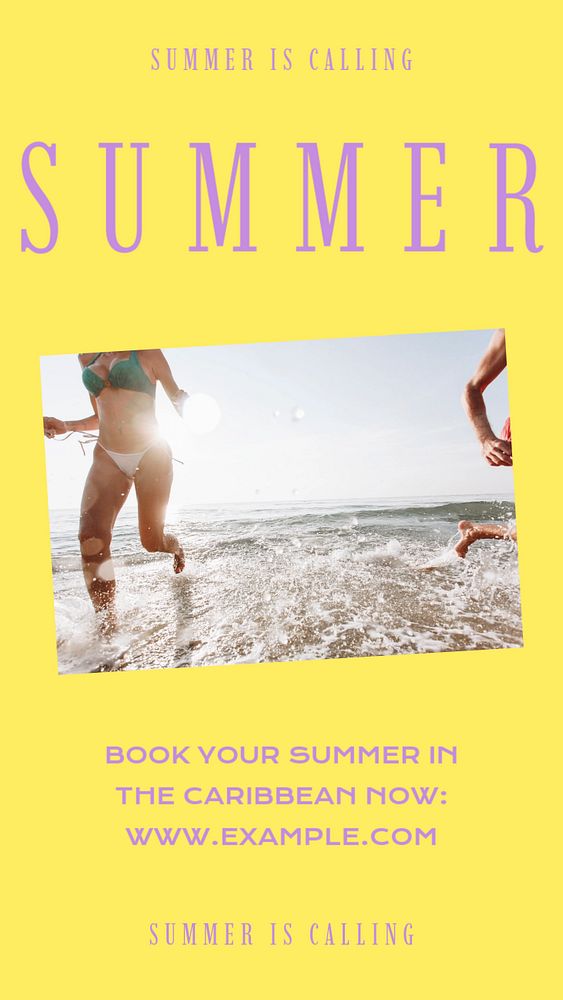 Summer vacation  Instagram story template, editable design for social media