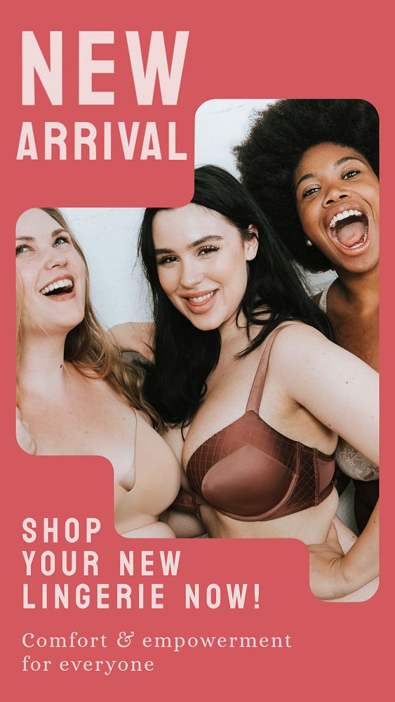 Lingerie shop  Instagram story template, editable design for social media