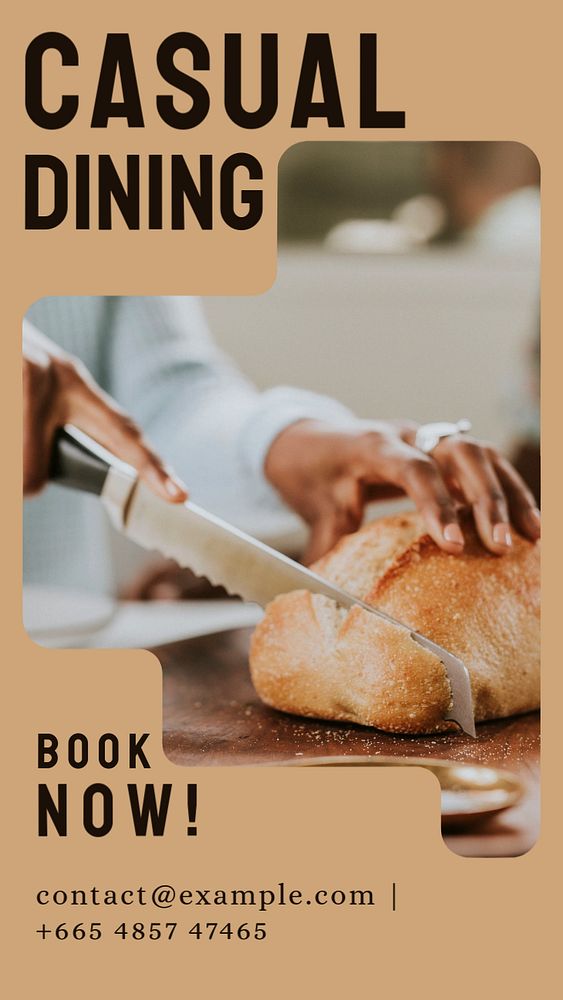 Dining reservation  Instagram story template, editable design for social media