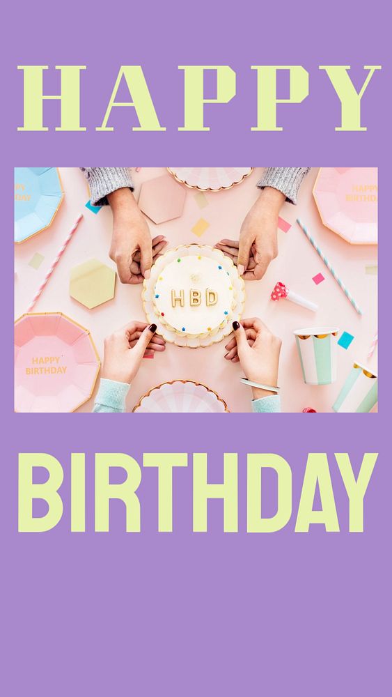 Happy Birthday  Instagram story template, editable design for social media