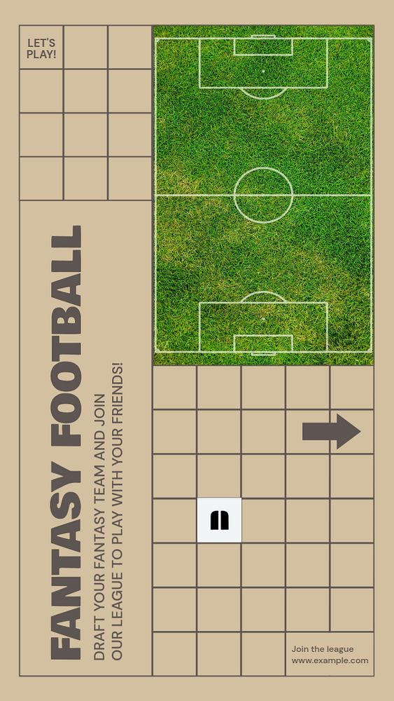 Fantasy football  Instagram story template, editable design for social media