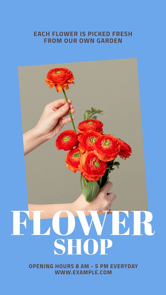 Flower shop  Instagram story template, editable design for social media