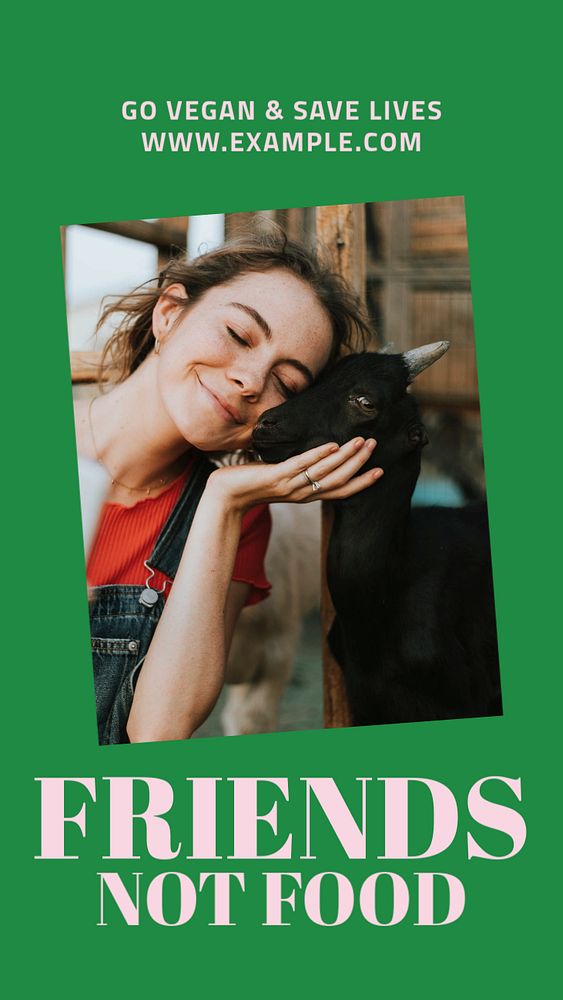 Go vegan ad campaign  Instagram story template, editable design for social media