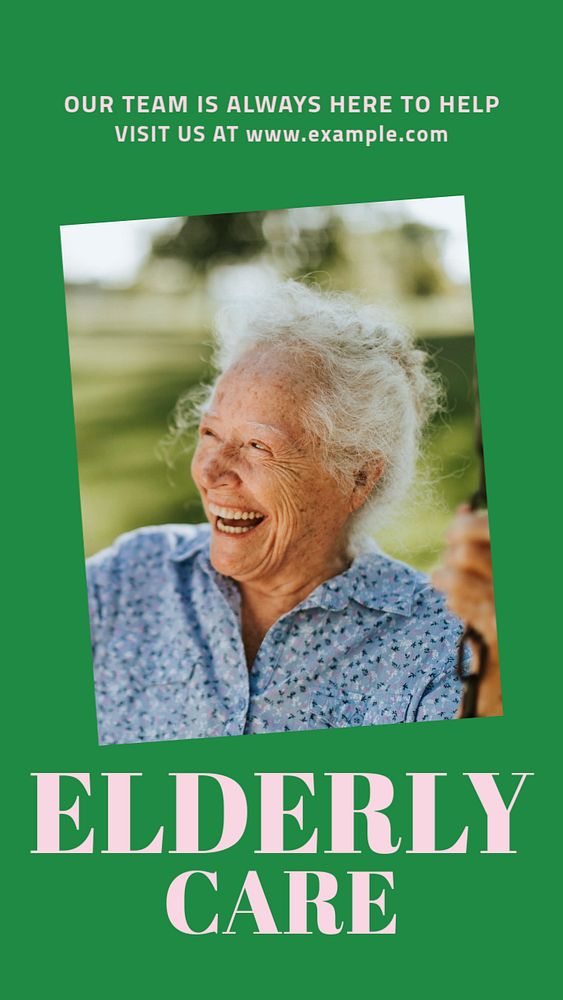 Elderly care  Instagram story template, editable design for social media