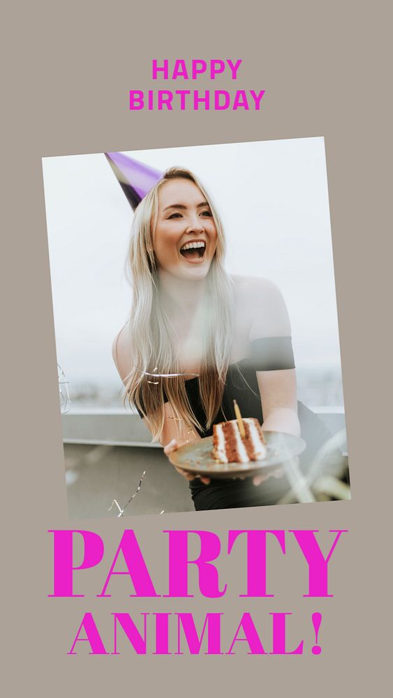 Birthday party  Instagram story template, editable design for social media