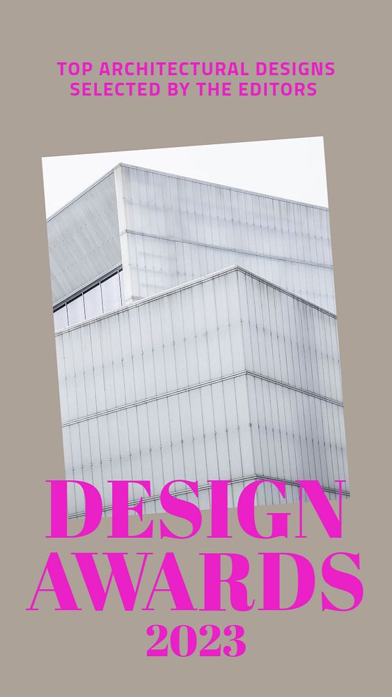 Architect design awards  Instagram story template, editable design for social media