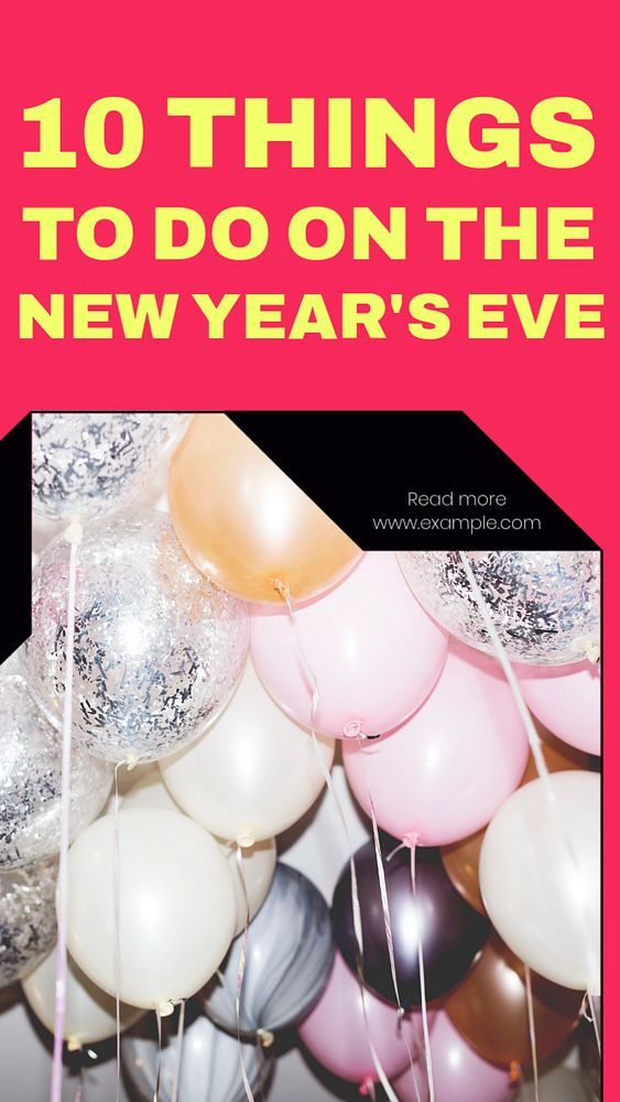 10 things to do on the new year eve  Instagram story template, editable design for social media