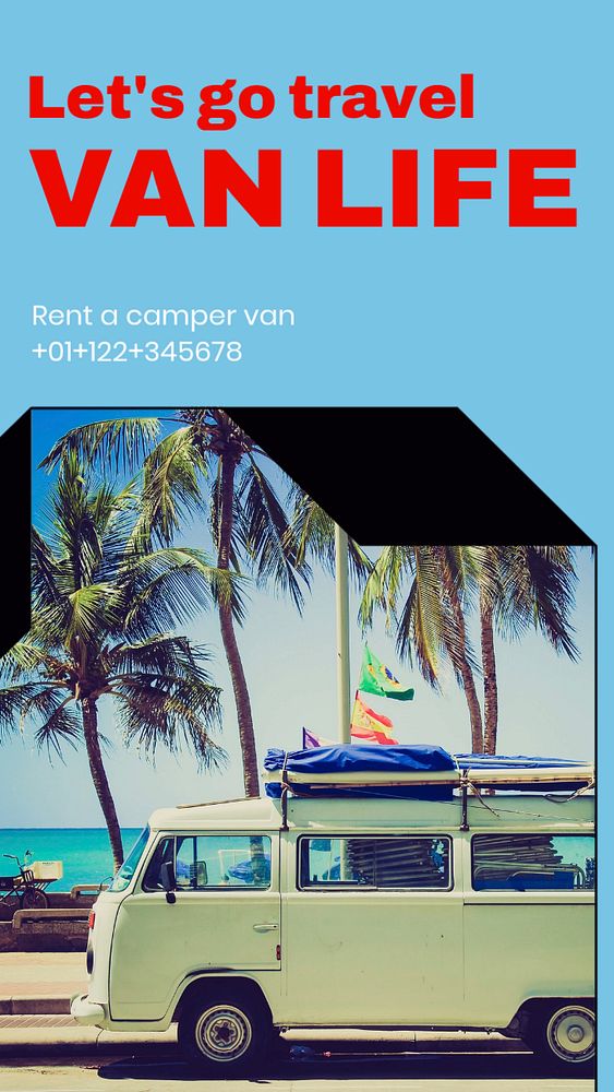 Van life travel  Instagram story template, editable design for social media