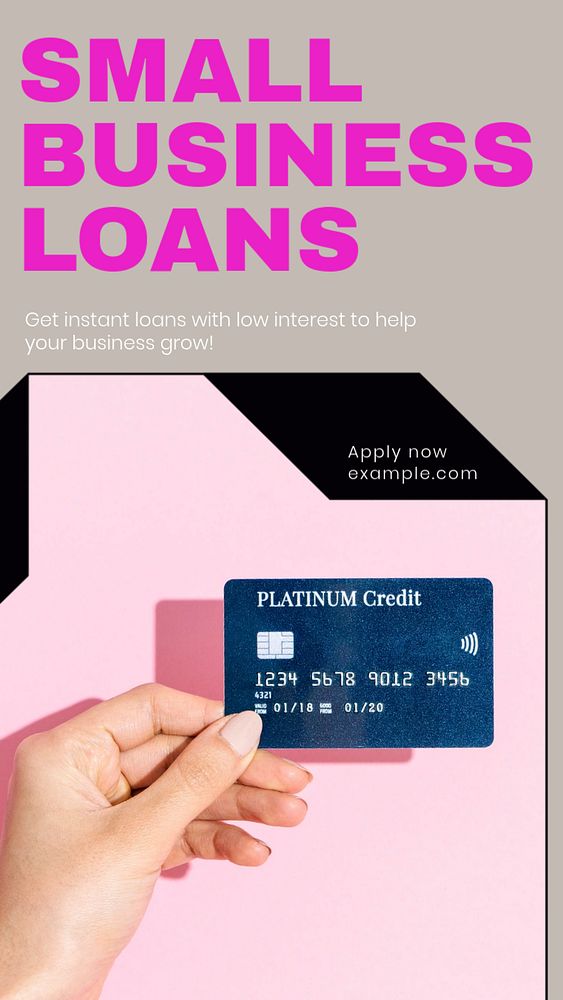 Small business loans  Instagram story template, editable design for social media