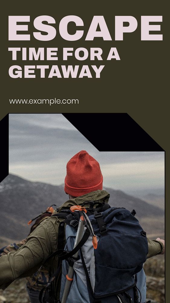 Escape travel service  Instagram story template, editable design for social media