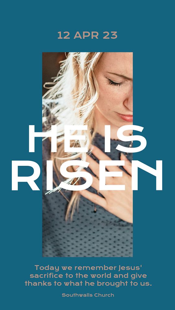 He is risen  Instagram story template, editable design for social media