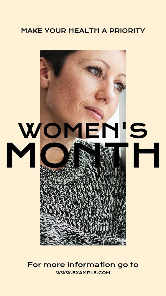 Women's month  Instagram story template, editable design for social media