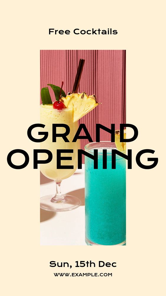 Grand opening  Instagram story template, editable design for social media