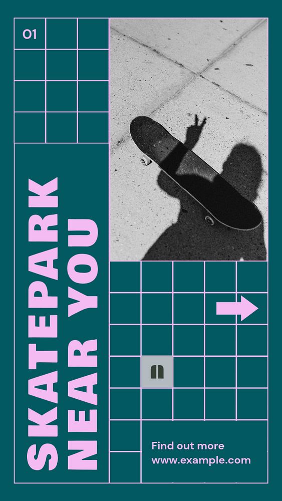 Skatepark  Instagram story template, editable design for social media