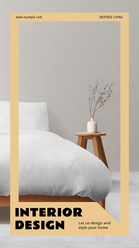 Interior design  Instagram story template, editable design for social media