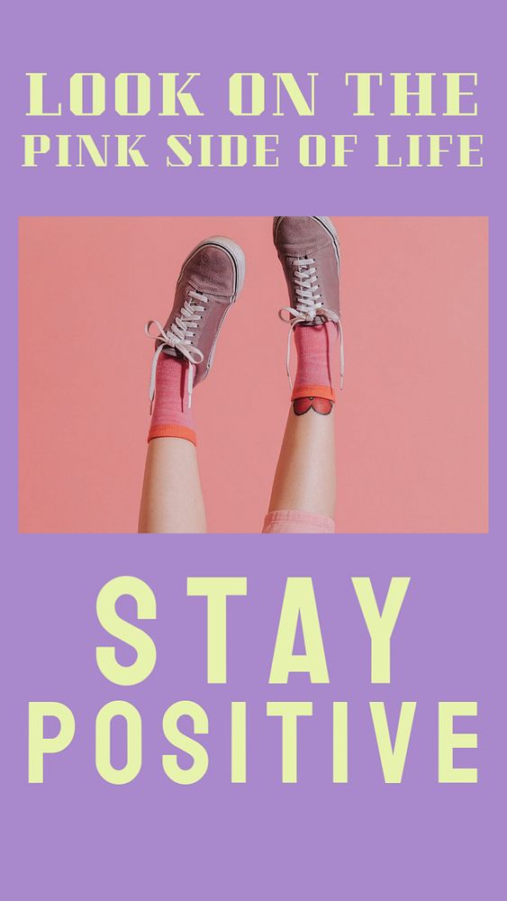 Stay positive  Instagram story template, editable design for social media