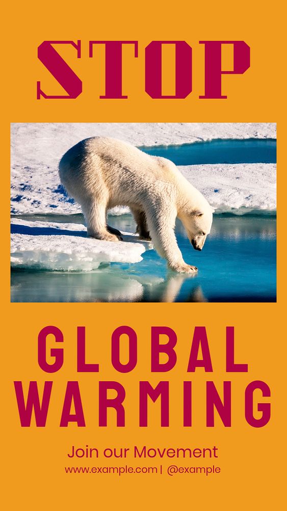 Stop global warming  Instagram story template, editable design for social media