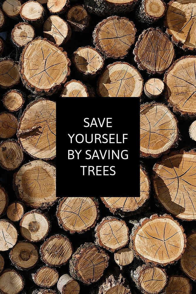 Save trees Pinterest pin template, editable text