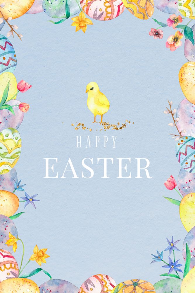 Happy Easter Pinterest pin template, editable design