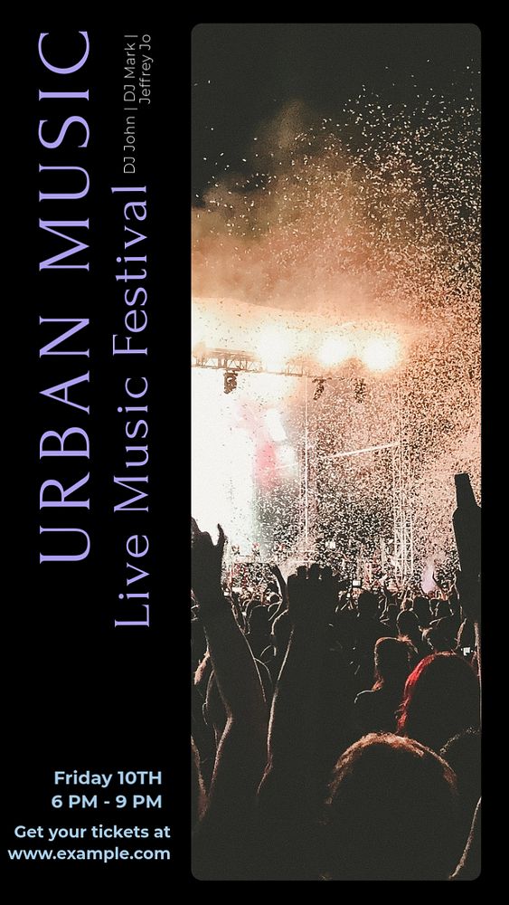 Urban music festival Instagram story template, editable design