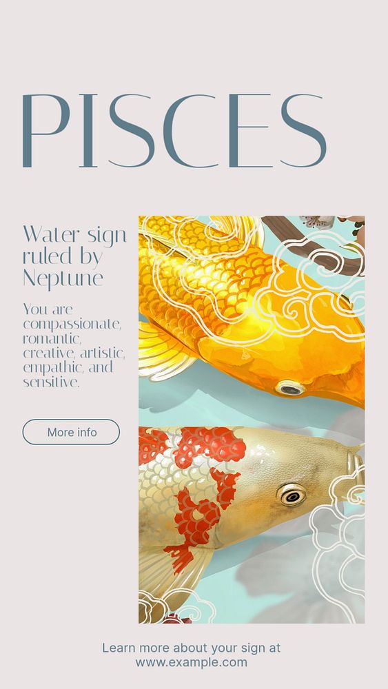 Pisces sign Instagram story template, editable design