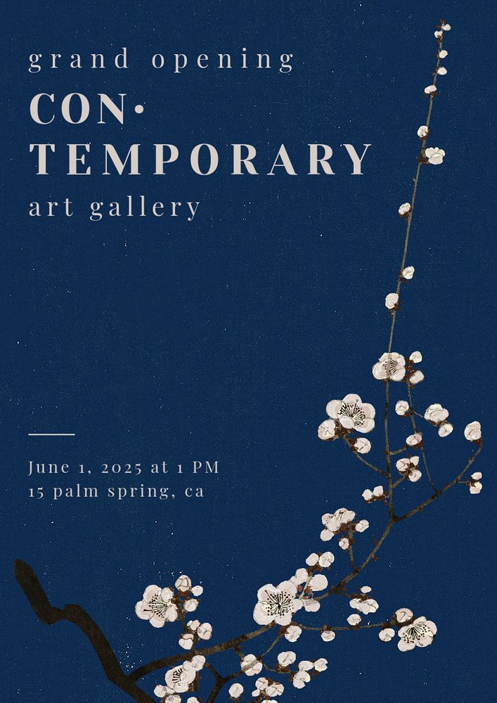 Art gallery editable poster template, Japanese design 