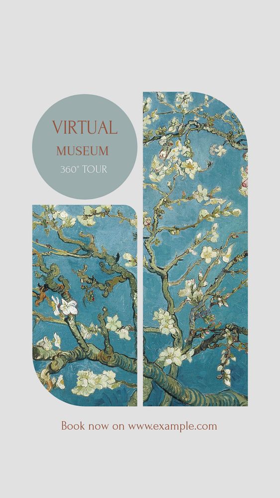 Virtual Museum Instagram story template, editable design