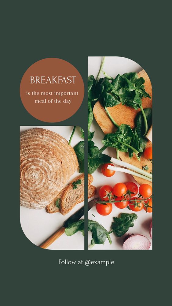 Breakfast Instagram story template, editable design