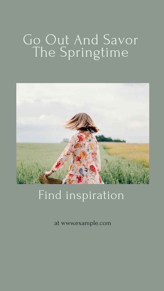 Spring quote Instagram story template, editable design