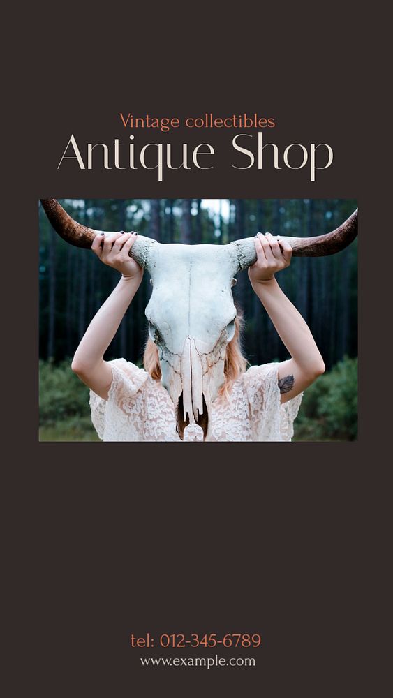 Antique shop Instagram story template, editable design