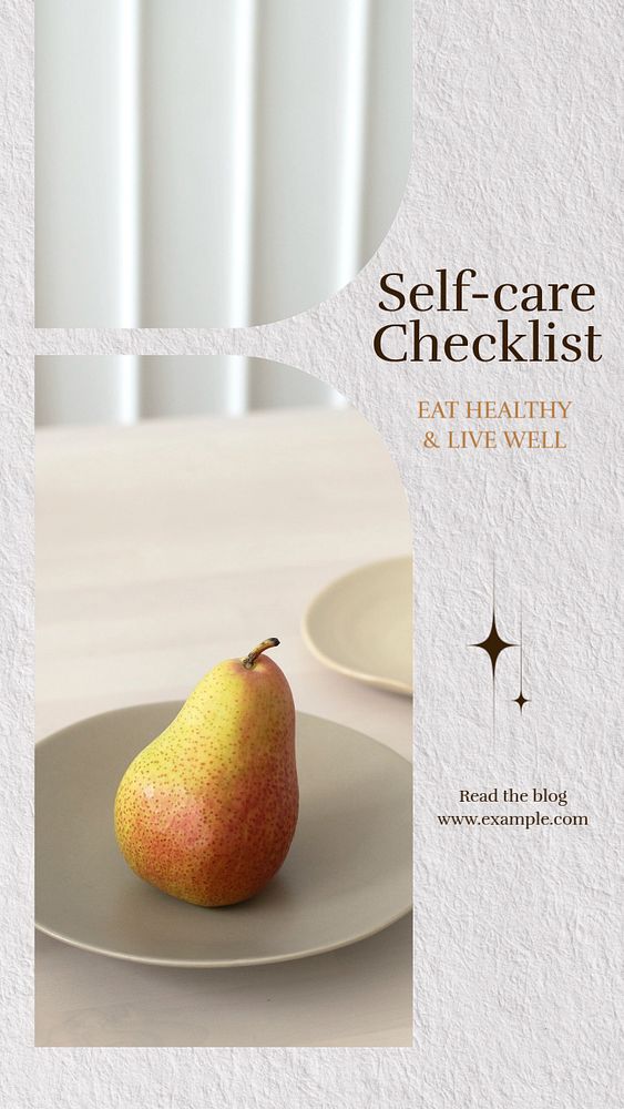 Self-care checklist Instagram story template, editable design